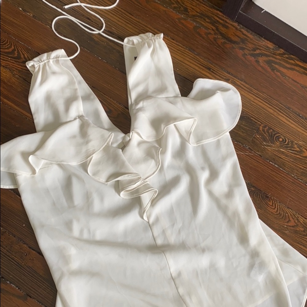 Express White Ruffle Top (XS)